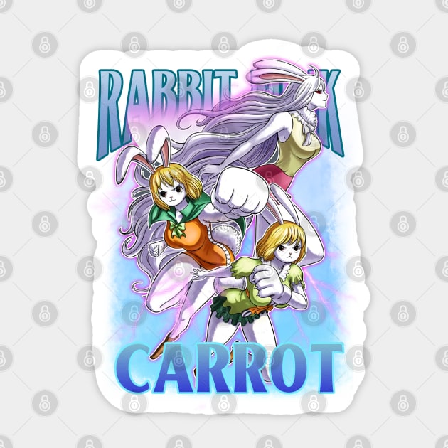 Bootleg Anime One Piece Carrot Sticker by clvndesign